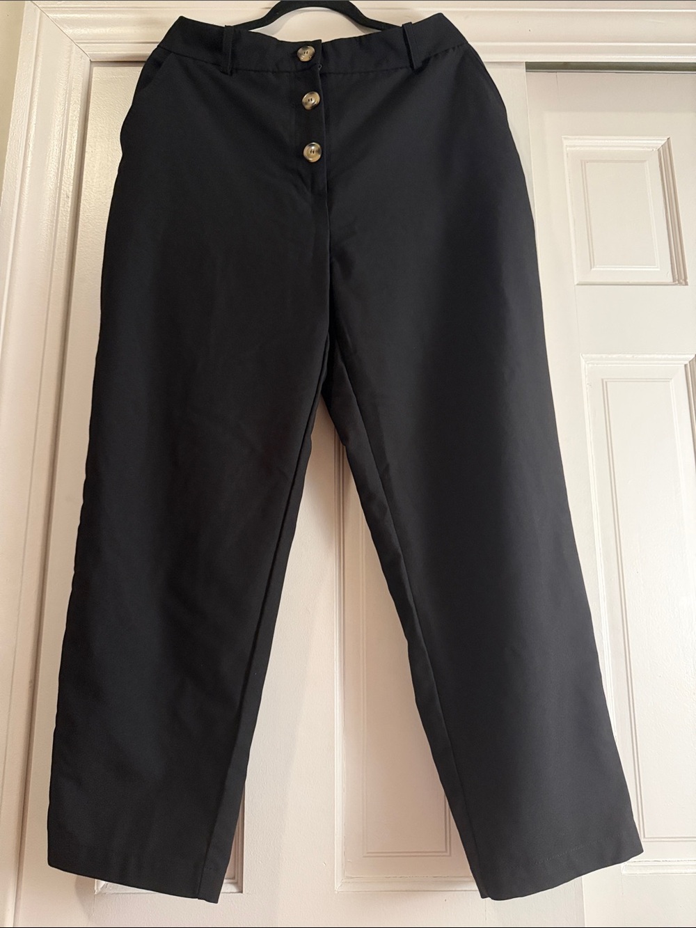 Zara Black Straight-Leg High-Waist Trousers